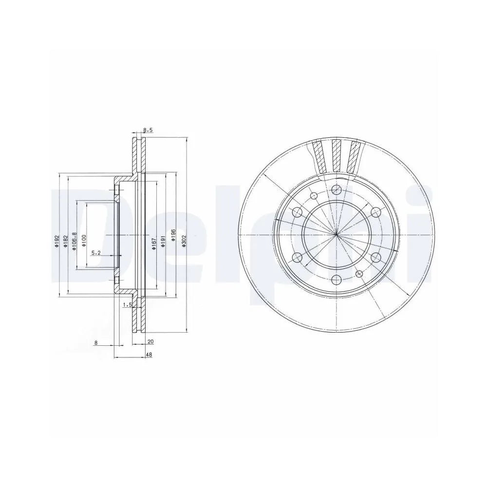 Discuri Frana Delphi pentru Toyota Hilux/Land Cruiser - BG2591