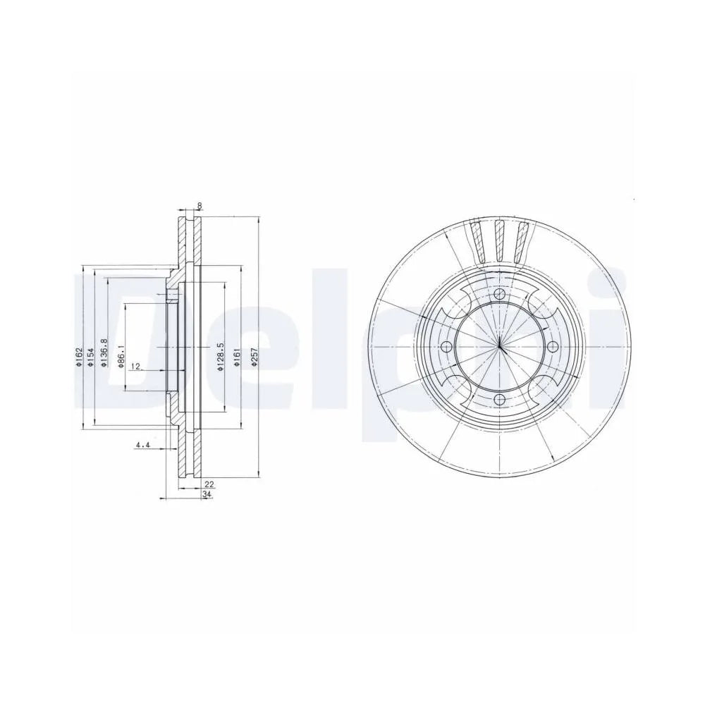Discuri Frana Delphi pentru Hyundai Coupe/Elantra/Lantra - BG2628