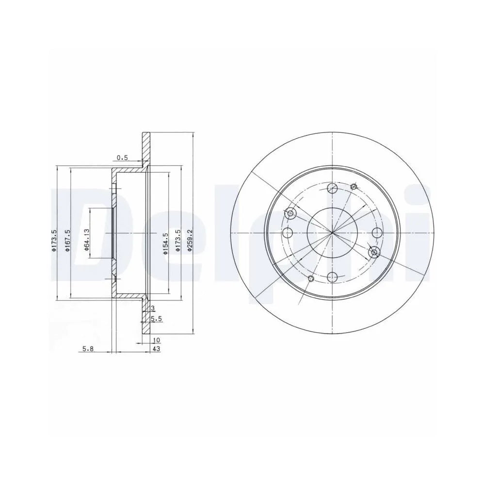 Discuri Frana Delphi pentru Honda Accord/Civic, Rover 600 - BG2666