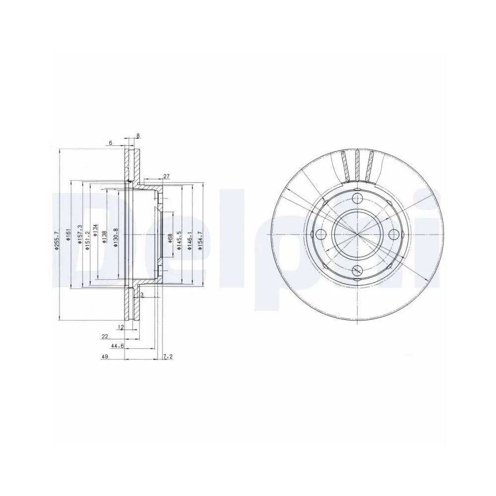 Discuri Frana Delphi pentru Audi 80/Cabriolet/Coupe - BG2668