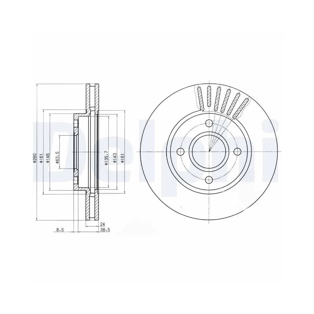 Discuri Frana Delphi pentru Ford Cougar/Mondeo/Scorpio, Ford Usa Contour - BG2699