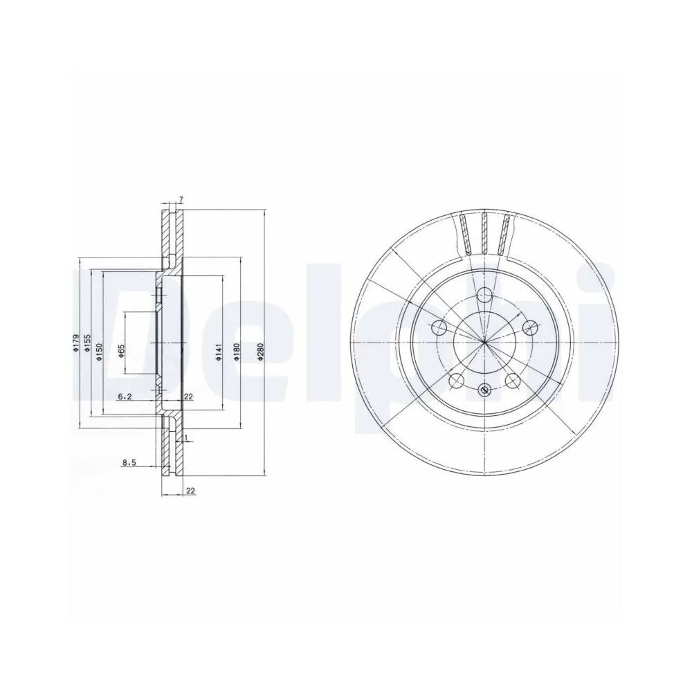 Discuri Frana Delphi pentru Seat Toledo, Volkswagen Corrado/Golf/Passat/Vento - BG2713