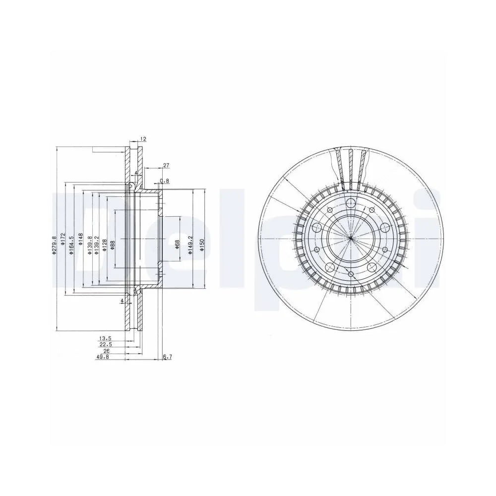 Discuri Frana Delphi pentru Volvo 740/760/940/960 - BG2719