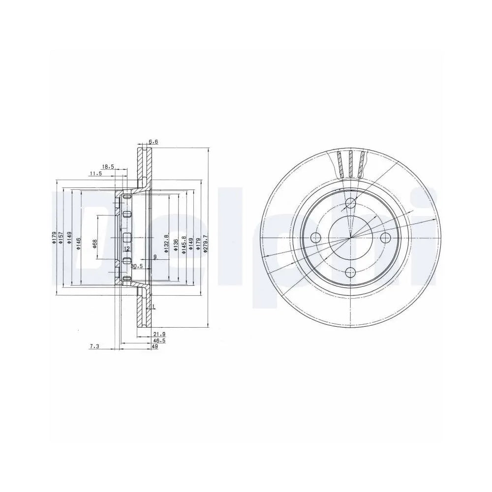 Discuri Frana Delphi pentru Audi 80/Cabriolet/Coupe - BG2784