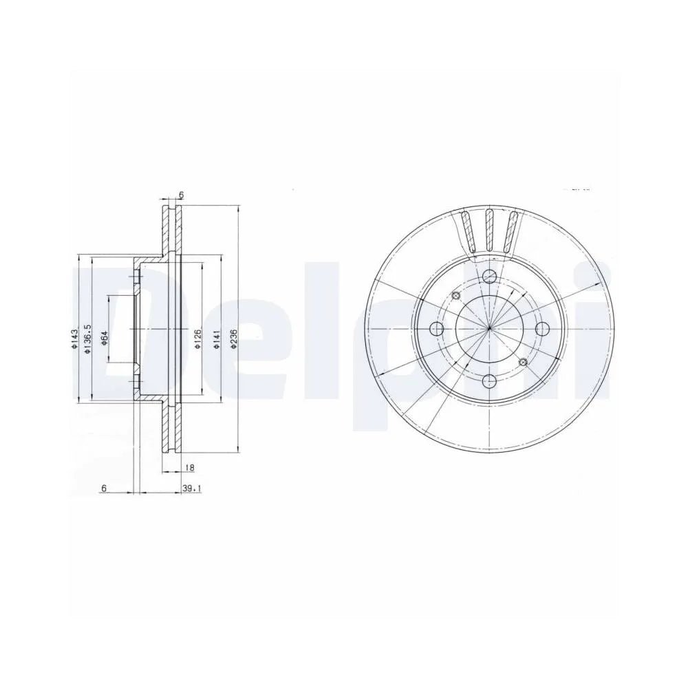 Discuri Frana Delphi pentru Mitsubishi Carisma/Colt/Lancer, Proton Gen 2/Jumbuck Pick Up/Persona 300/Persona 400/Satria - BG2810