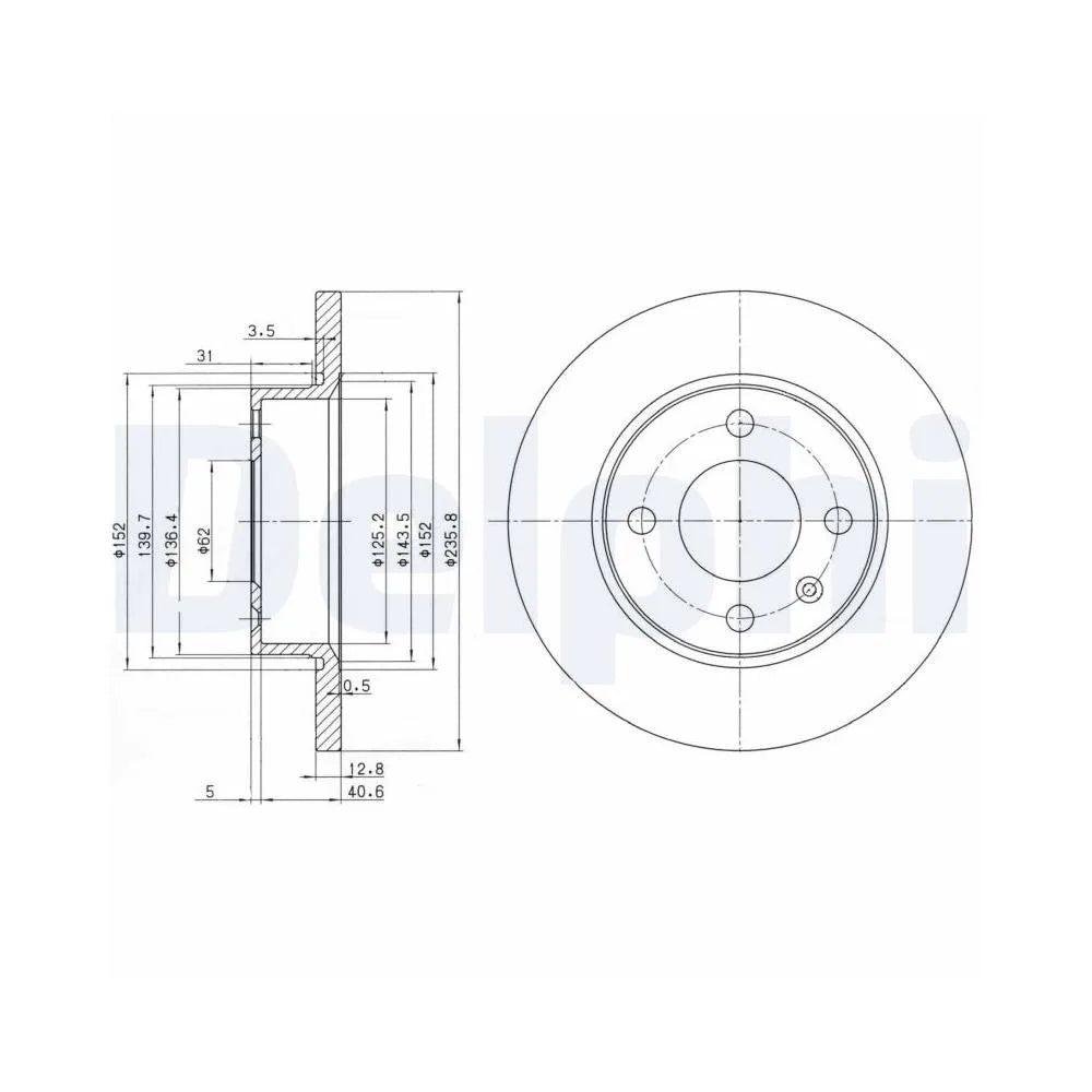 Discuri Frana Delphi pentru Skoda Favorit/Favorit Forman/Favorit Pick Up/Felicia Cube/Felicia, Volkswagen Caddy - BG2910