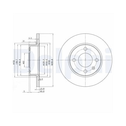 Discuri Frana Delphi pentru Skoda Favorit/Favorit Forman/Favorit Pick Up/Felicia Cube/Felicia, Volkswagen Caddy - BG2910