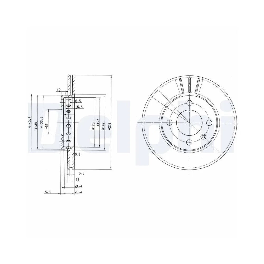 Discuri Frana Delphi pentru Seat Arosa, Volkswagen Lupo/Polo/Polo Caseta/Polo Playa - BG2982