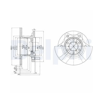 Discuri Frana Delphi pentru Alfa Romeo Ar 8/Ar 8 Platou, Iveco Daily - BG302