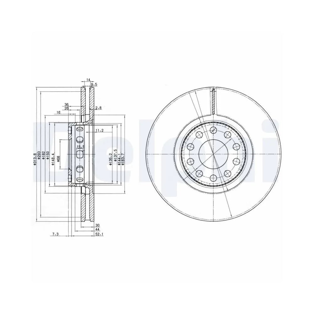 Discuri Frana Delphi pentru Audi 100/A6/A8 - BG3033