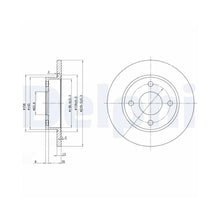 Discuri Frana Delphi pentru Ford Courier Pick Up/Fiesta/Ka, Mazda 121 - BG3055