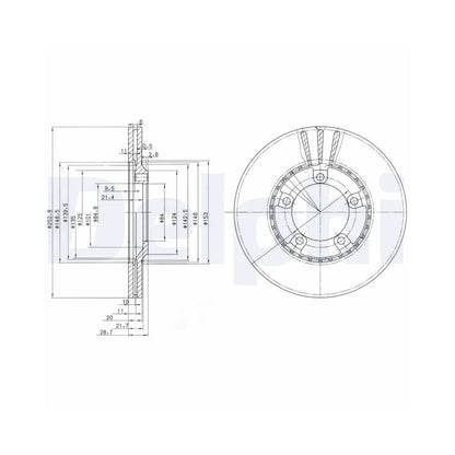 Discuri Frana Delphi pentru Hyundai Grace Bus/H 1 Starex/H100 Bus/H100/H100 Platou - BG3071
