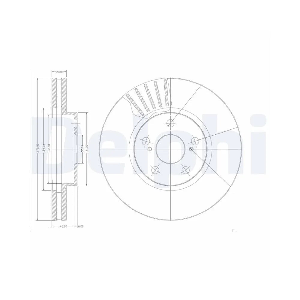 Discuri Frana Delphi pentru Toyota Avensis/Avensis Liftback/Celica/Celica Cupe - BG3189