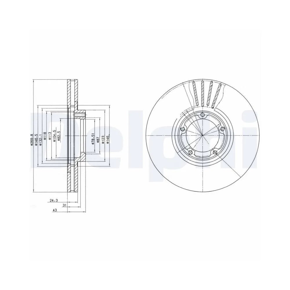 Discuri Frana Delphi pentru Ford Transit Bus/Transit/Transit Platou/Transit Tourneo - BG3366