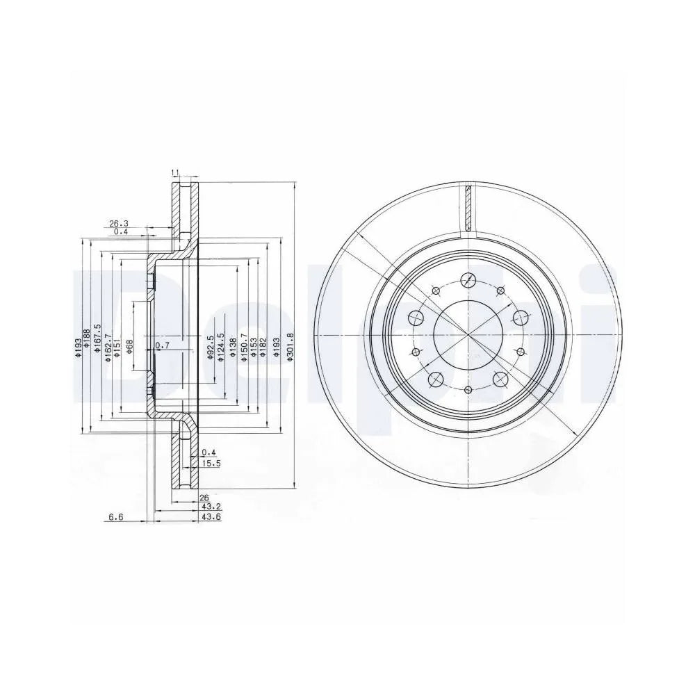 Discuri Frana Delphi pentru Volvo 850/C70/S70/V70/Xc70 - BG3418