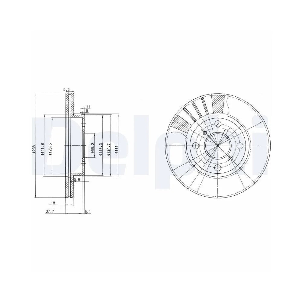 Discuri Frana Delphi pentru Toyota Paseo/Paseo Cupe/Starlet - BG3424