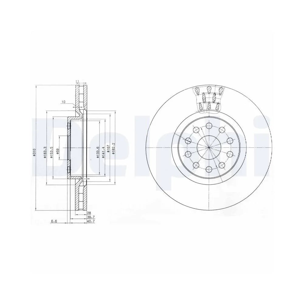 Discuri Frana Delphi pentru Alfa Romeo 166, Lancia Kappa/Kappa Cupe - BG3497