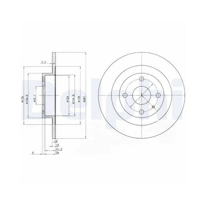 Discuri Frana Delphi pentru Mazda 323 F/323 S - BG3556