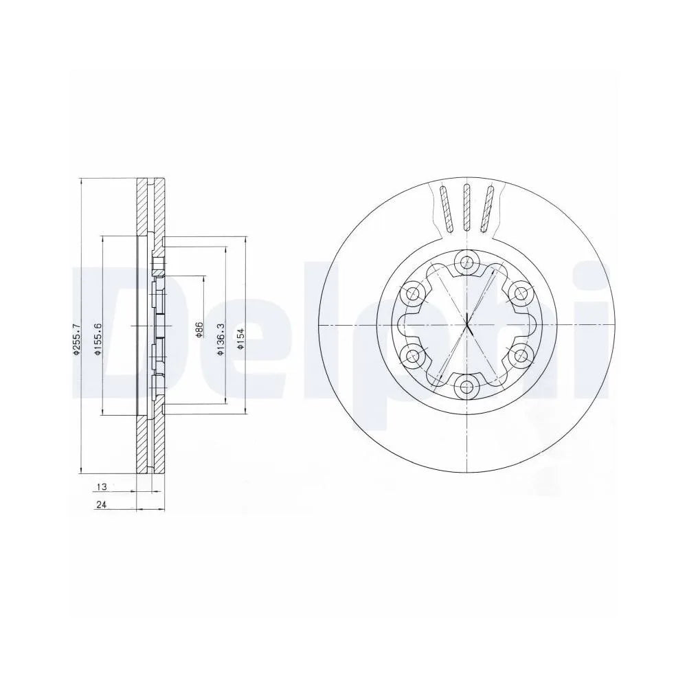 Discuri Frana Delphi pentru Ford Ranger, Mazda B Serie/B Serie Platou/Bt 50 Pick Up - BG3559