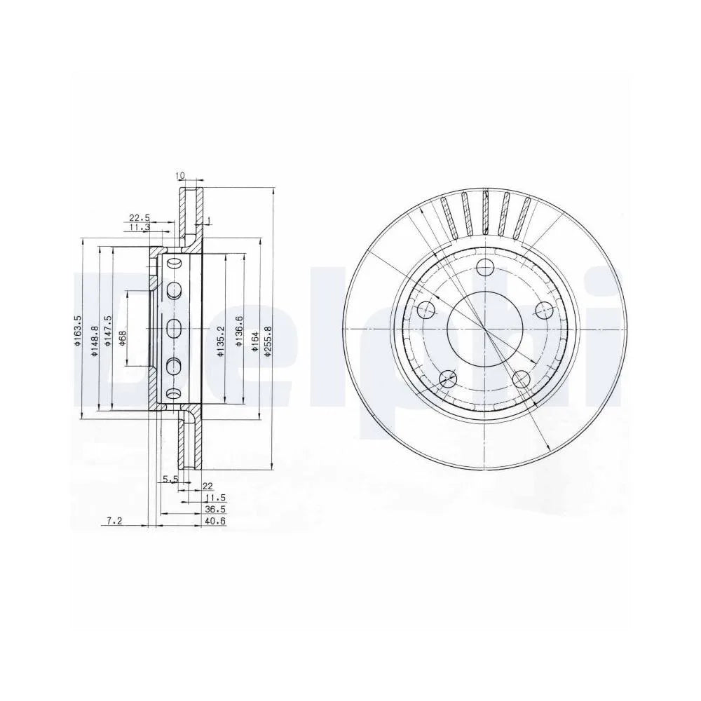 Discuri Frana Delphi pentru Audi A4, Volkswagen Passat - BG3785