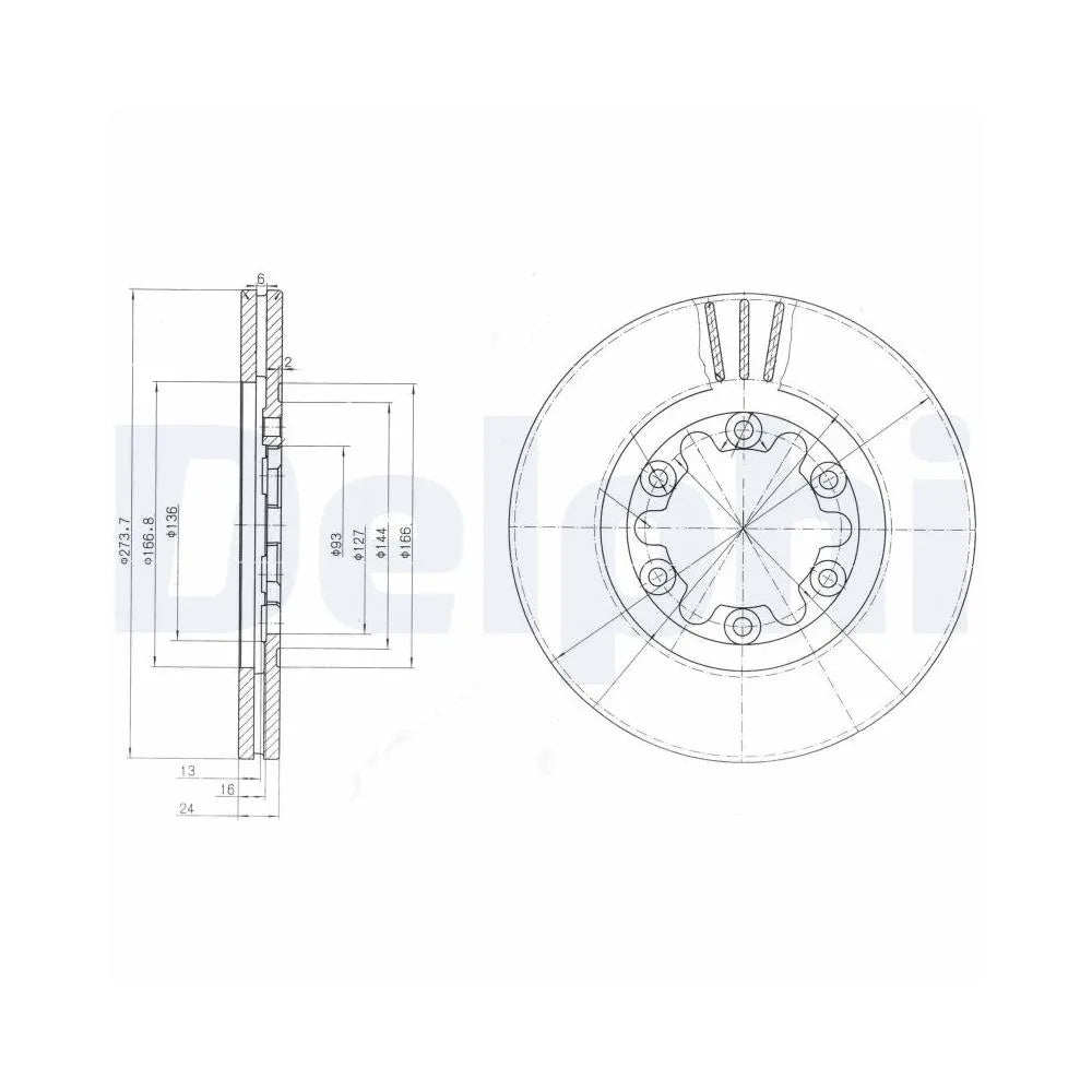 Discuri Frana Delphi pentru Ford Ranger, Mazda B Serie - BG3809