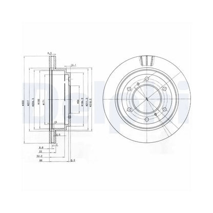 Discuri Frana Delphi pentru Mitsubishi Pajero Classic/Pajero - BG3813