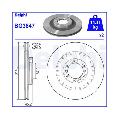 Discuri Frana Delphi pentru Mitsubishi L200/Pajero Classic/Pajero/Pajero Sport - BG3847
