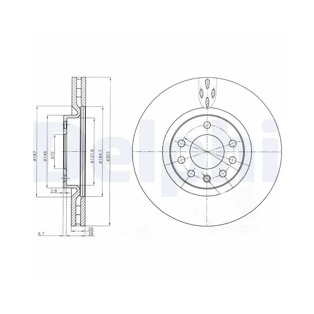 Discuri Frana Delphi pentru Fiat Croma - BG3963