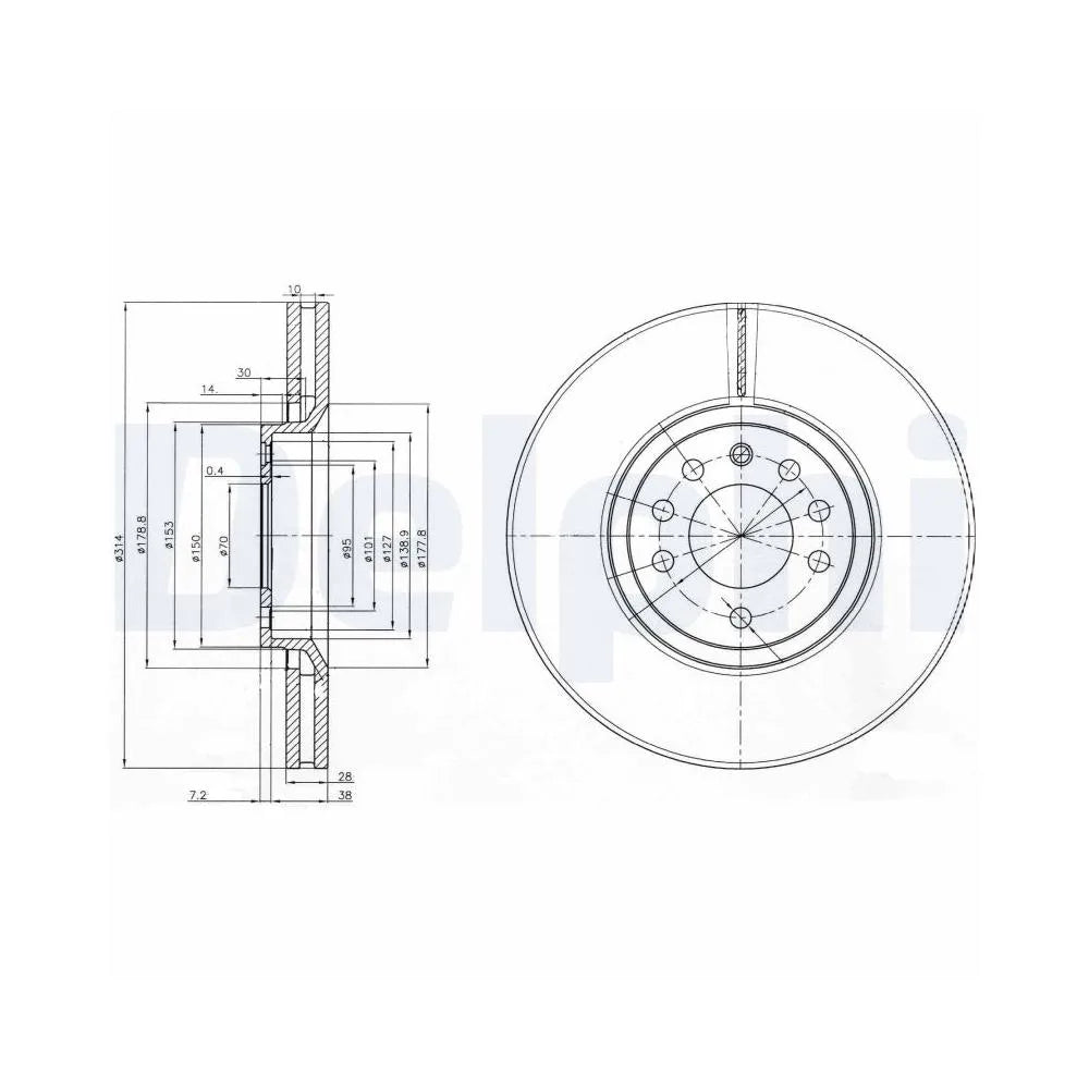 Discuri Frana Delphi pentru Opel Admiral A/Commodore A/Commodore B/Commodore C/Diplomat A, Saab 9 3 - BG3973
