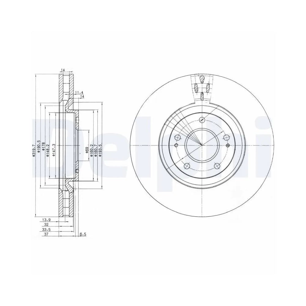 Discuri Frana Delphi pentru Mitsubishi Lancer - BG3988