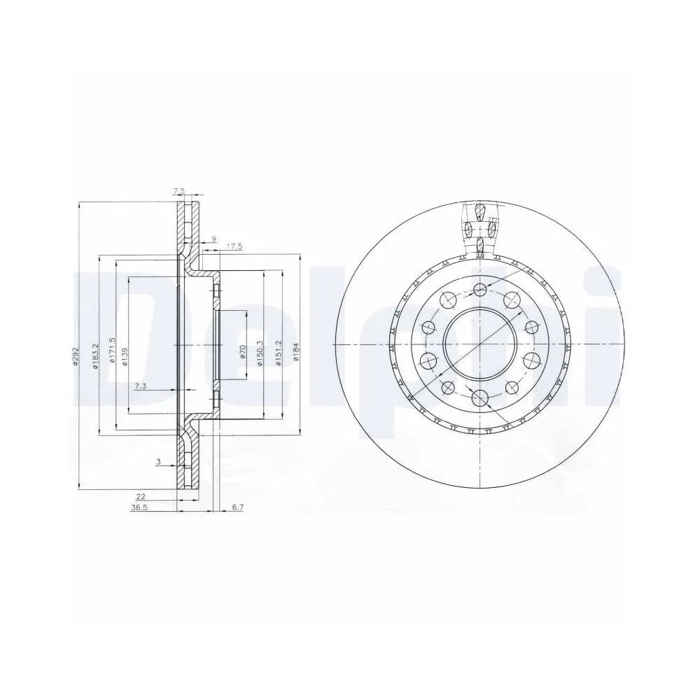 Discuri Frana Delphi pentru Alfa Romeo 159/159 Sportwagon/Brera/Spider - BG3995