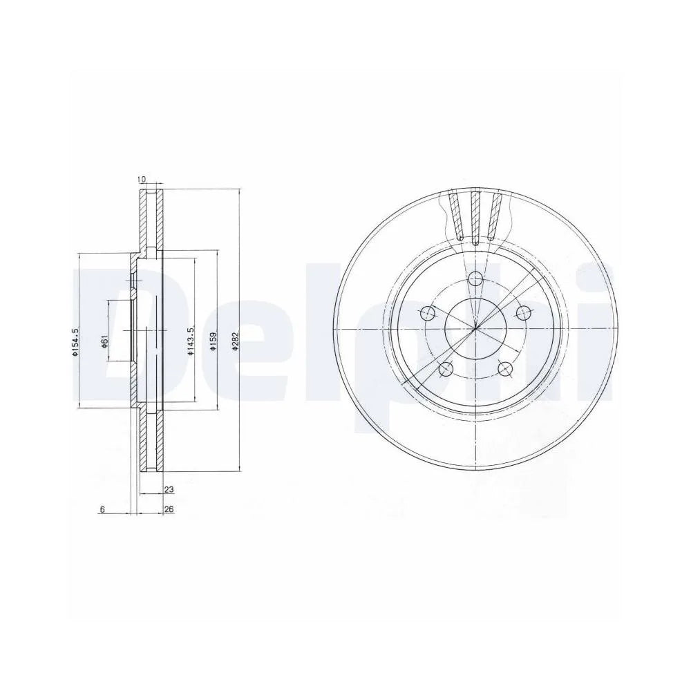 Discuri Frana Delphi pentru Chrysler Cirrus/Sebring/Sebring Cupe/Stratus, Dodge Stratus - BG4000