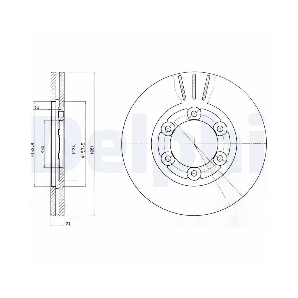 Discuri Frana Delphi pentru Kia Bongo Platou/K2500 Platou/K2700 - BG4104