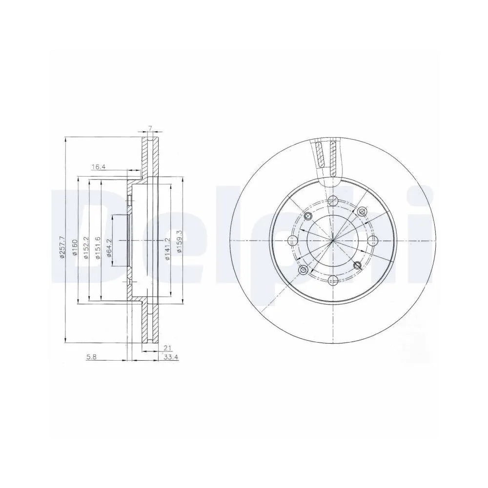 Discuri Frana Delphi pentru Honda Jazz - BG4148C