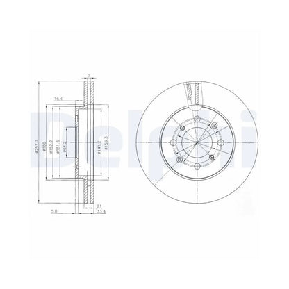 Discuri Frana Delphi pentru Honda Jazz - BG4148C