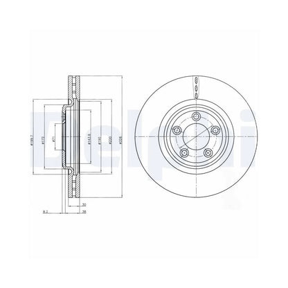 Discuri Frana Delphi pentru Jaguar S Type/Xf/Xf Sportbrake/Xj/Xk - BG4203C