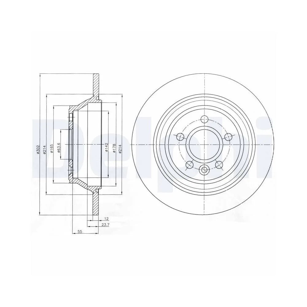 Discuri Frana Delphi pentru Volvo S80/V70/Xc70 - BG4238C
