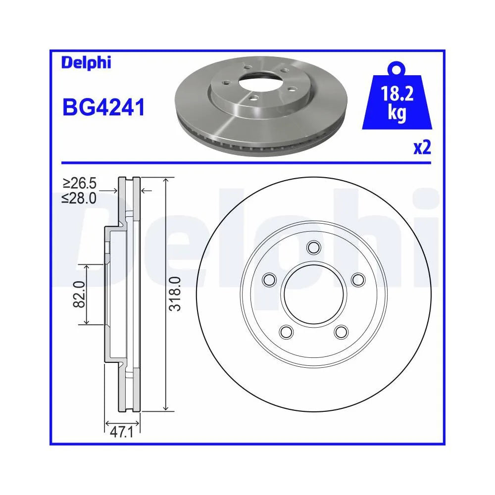 Discuri Frana Delphi pentru Chrysler Pacifica - BG4241