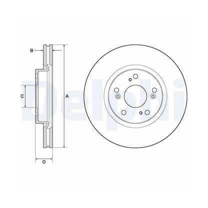 Discuri Frana Delphi pentru Honda Civic - BG4698C