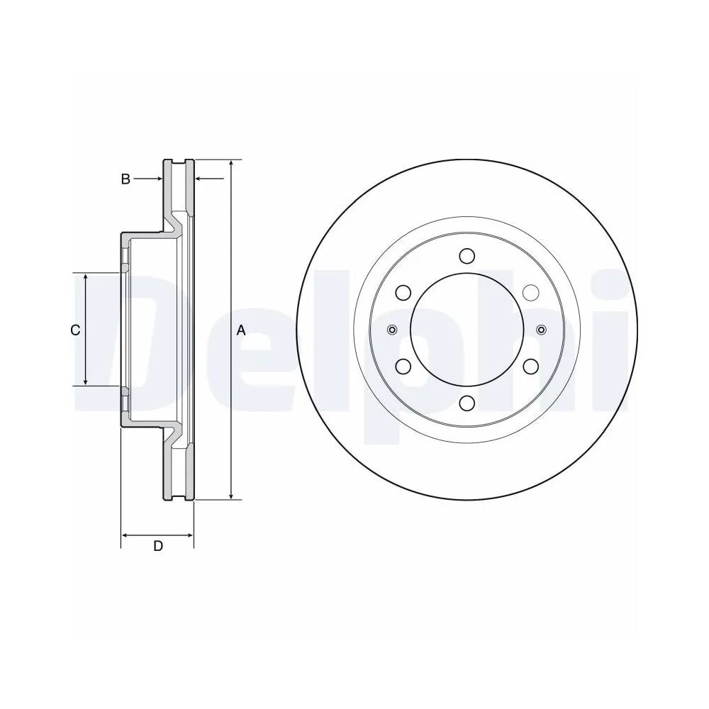 Discuri Frana Delphi pentru Toyota Hilux - BG4925C