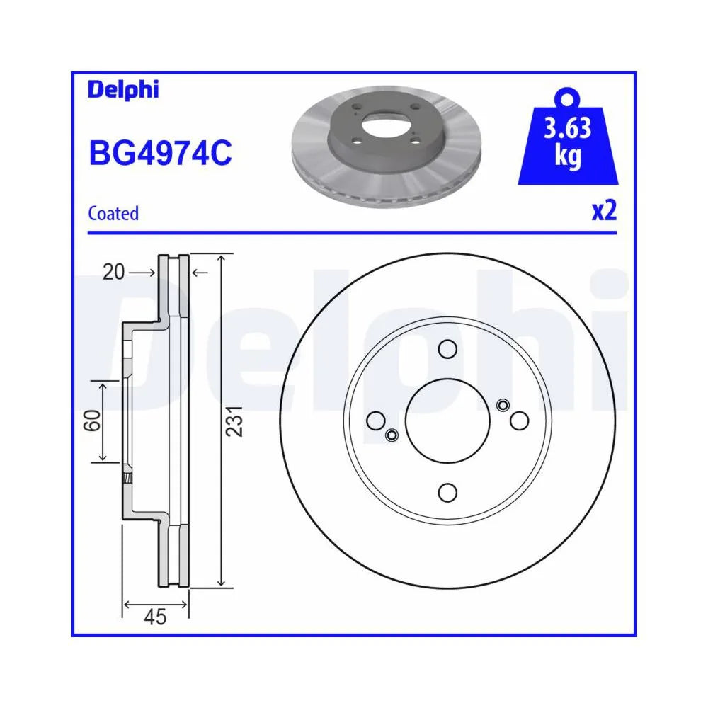 Discuri Frana Delphi pentru Suzuki Ignis - BG4974C