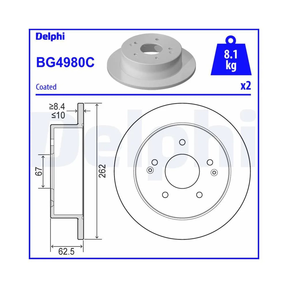 Discuri Frana Delphi pentru Ssangyong Korando - BG4980C