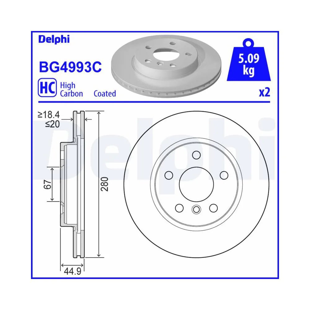 Discuri Frana Delphi pentru BMW I3 - BG4993C