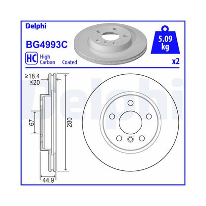 Discuri Frana Delphi pentru BMW I3 - BG4993C