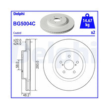 Discuri Frana Delphi pentru Subaru Impreza/Xv - BG5004C