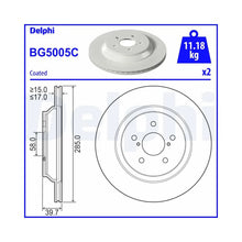 Discuri Frana Delphi pentru Subaru Impreza/Xv - BG5005C