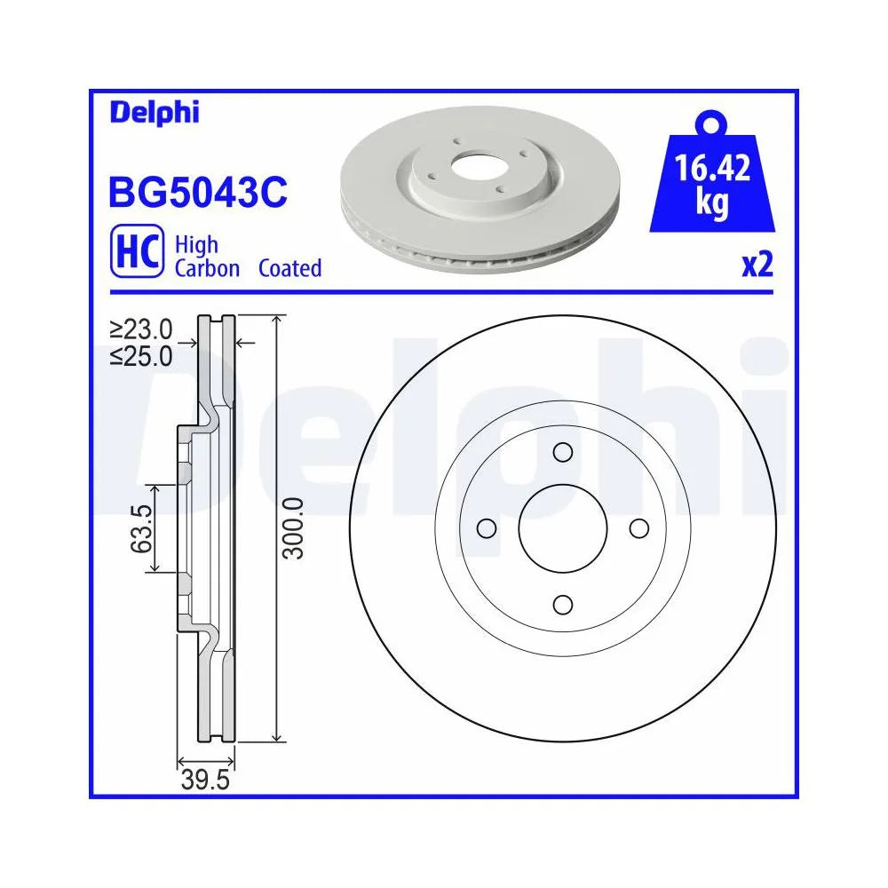 Discuri Frana Delphi pentru Ford Ecosport - BG5043C
