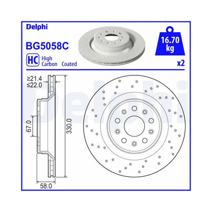 Discuri Frana Delphi pentru Maserati Levante Suv - BG5058C