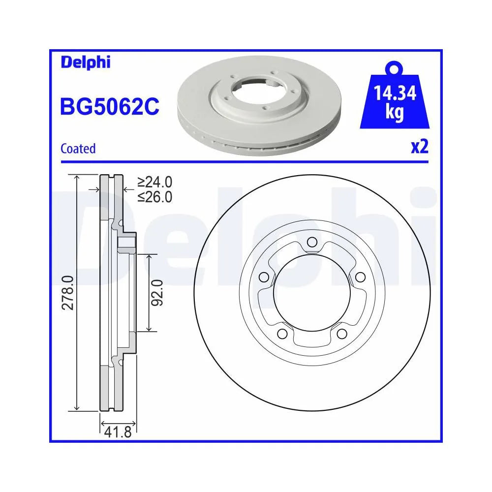 Discuri Frana Delphi pentru Kia K2500 Platou - BG5062C