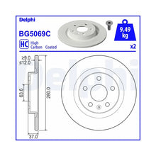 Discuri Frana Delphi pentru Volvo Xc40 - BG5069C